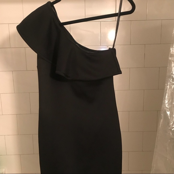 Black one shoulder dress CALVIN KLEIN - Picture 1 of 4